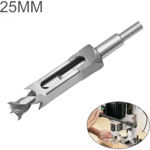 1 Piece 25mm Alloy Steel Square Hole Saw Mortise Chisel Wood Drill Bit with Twist Drill NEW