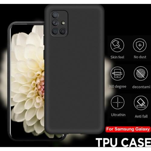 TPU Phone Case For Samsung Galaxy A51 A71 A42 5G A21S Silicon Matte Cover For Samsung Galaxy M51 M31 M21 M11 Pure Black TPU Case
