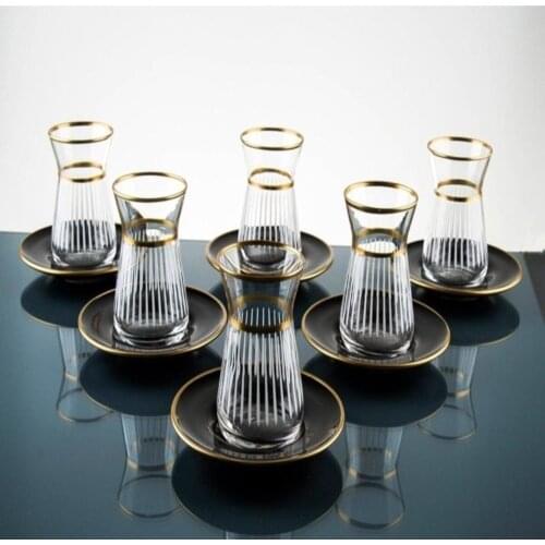 Turkish Tea Cup Traditional Gold Gilded Turkish Tea Cup 6 Personality 12 Piece Tea Turkish Arab Ottoman Tea Set Tea coffee Mug