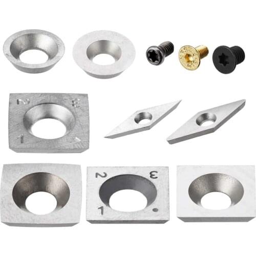 10Pcs/Set Wood High Hardness Carbide Insert Cutters Screws DIY Wood Turning Tool Woodworking Lathe Tools