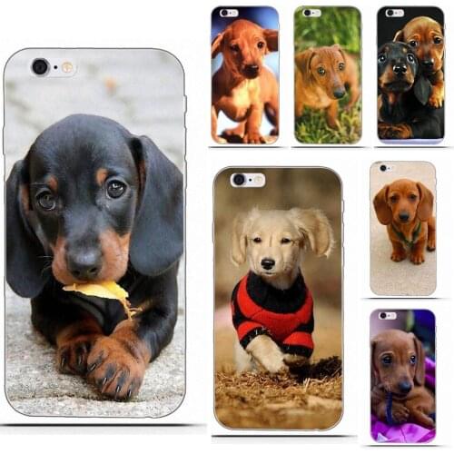 Wexoeq lovely animal dachshund dog puppy For Huawei G7 Y6 II Y7 For Xiaomi Redmi Note 2 3 5 Mi 3 4 4C 4I 5S 5X 6X 8 SE Pro