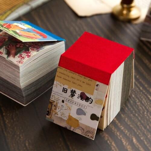 Yoofun 400sheets Vintage Materai Book Creative Memopads for Scrapbooking Decoration Paper Jounal Retro Stationery Notes