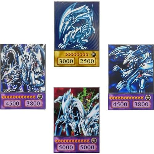 Yu-Gi-Oh! Diy Anime Cards Blue-Eyes White Dragon Blue-Eyes Ultimate Dragon Anime Style Game Collection Cards Toys