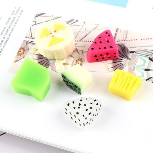 10 Pcs/set Lovely Fruits Pitaya Banana Kiwi Flatback Pineapple DIY Charm Resin Cabochons Jewelry Hair Accessories Party Favors