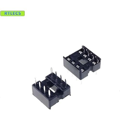 100 pcs / Lot 0.100" 2.54mm IC socket Narrow 8 Position 2x4 8 Pin Row spacing 7.62mm DIP Through hole solder PCB