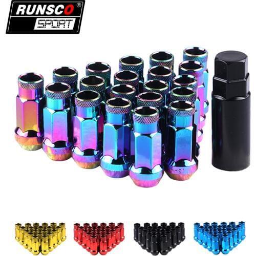 20PCS RACING WHEEL STEEL NUTS EXTENDED WHEELS TUNER LUG NUTS OPEN END