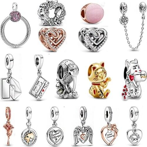 2021 New Fit Original Pandora Bracelets 925 Sterling Silver Beads Valentines Day Jewelry Charms Women DIY Fashion Jewelry