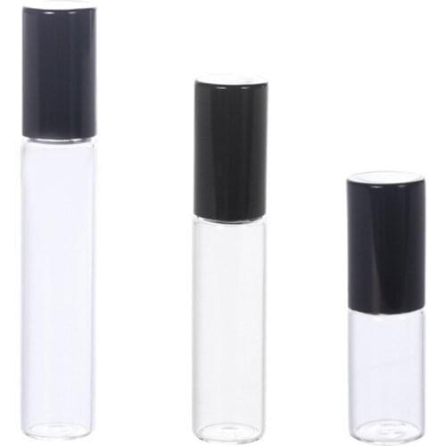 3/5/10ml Portable Glass Roller Bottle With Stainless Steel Roller Balls Essential Oils Perfumes Aromatherapy Split Bottling