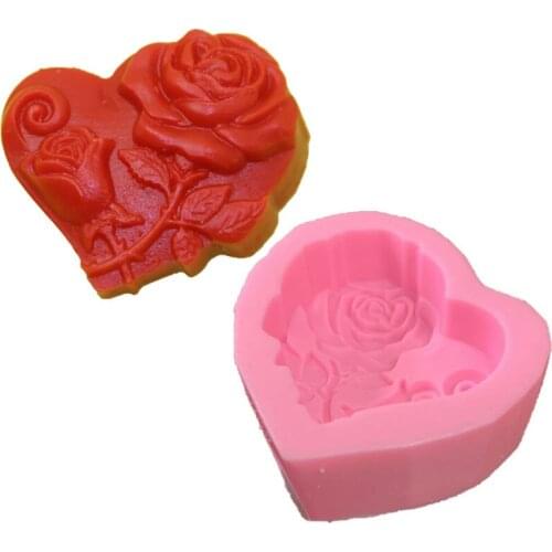 3D Heart Rose Silicone Soap Mold Cake Decorating Heart Mould Tools Form Love Fondant Handmade Mold Cupcake Baking Soap Tools