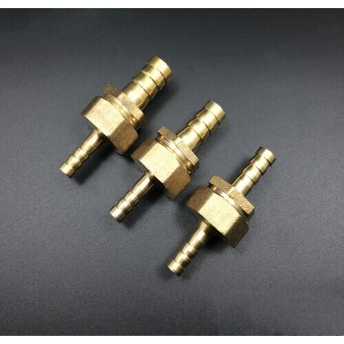 4/6/8/10/12/14/16/19mm Hose Barb Brass 2 Way Straight Barbed Pipe Fitting Reducer Union Coupler Connector