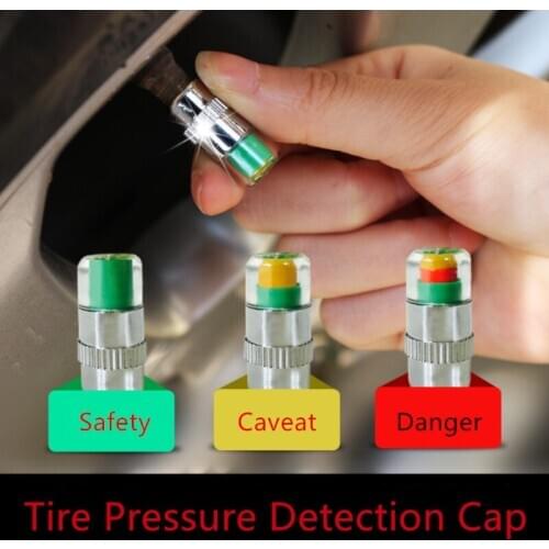 4Pcs 2.4Bar 36PSI Car Auto Tire Pressure Monitor Valve Stem Caps Sensor Indicator Eye Alert Diagnostic Tools Kit
