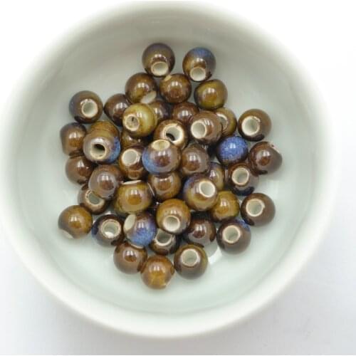 7# 100pcs Jingdezhen Ceramic Beads Ceramics Porcelain Bead For Jewelry Making 6~7mm Beads #A508B