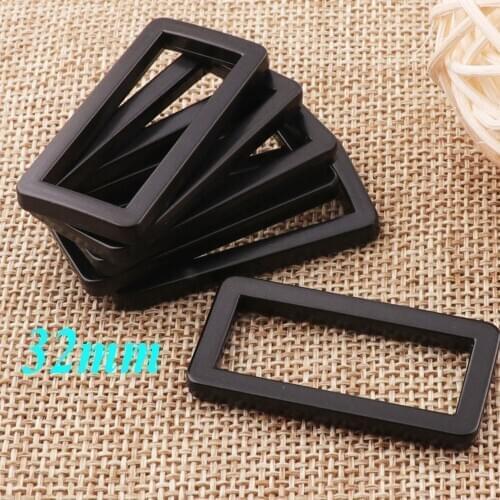 1 1/4"(32mm)Black Rectangle Rings Rectangle Buckle Webbing Purse Handbag Bag Making Hardware Handbag High Quality 8 pcs