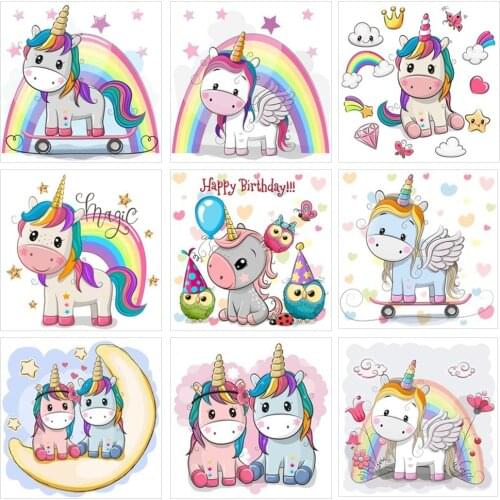 5D DIY Diamond Painting Unicorn Full Drill Cartoon Magic Unicorn Rhinestones Cross Stitch Mosaic Home Decoration Kids Gift