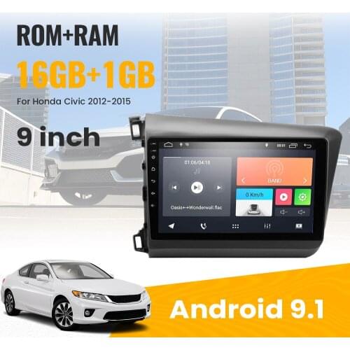 9'' Android 9.1 Car Stereo Radio GPS MP5 Player for Honda Civic 2012-2015 1+16GB