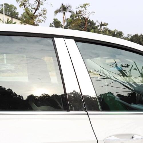 Car Accessories for VW Volkswagen Golf 8 MK8 2020 2021 Stainless Steel Central Pillar Window Sill Molding Cover Trim 8pcs