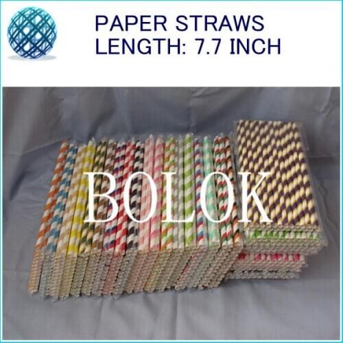 Free Shipping 1500pcs/Lot Ids Color Stripe Drink Strip Paper Straws Chevron For Birthday Party Decorations