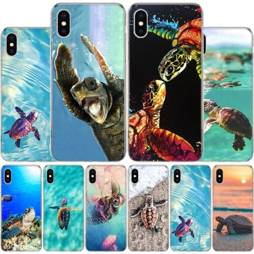 Sea Turtle Aqua Cute Animal Cover Phone Case For Apple iphone 11 12 Pro XR X XS Max 7 8 6 6S Plus + 7G 6G 5 SE 2020 Coque Popula