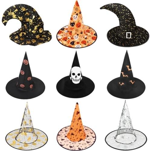 Halloween Witch Hats Costume Cosplay Fancy Dress Accessory Adult Kids Favor Cap Halloween Party Fashion Decoration