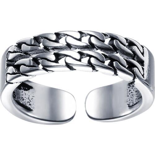 Hainon new arrival Punk Twisted Double Hollow Open Rings For Women Vintage Adjustable Ring silver color jewelry anillos RA0141