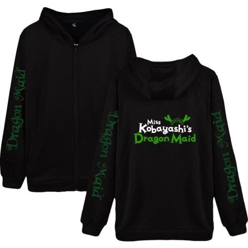 Miss Kobayashis Dragon Maid Anime Zipper Hoodies Unisex Fashion Long Sleeve Hot Sale Casual Streetwear Clothes