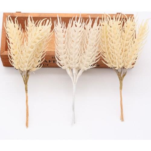 6pcs Mini Artificial Autumn Wheat Artificial Flowers Bouquet for Home scrapbook DIY Wreath Christmas Decoration