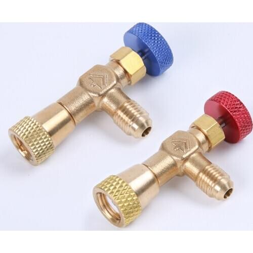 High Quality refrigerant tool retention control valve R410A R22 R407C,Air conditioning charging valve spare parts 1PC UNIT