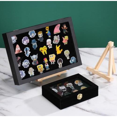 Badge Storage Box Transparent Dust-proof Medal Jewelry Box Large Capacity Brooch Wall Display Frame Pin Gift Box Collection