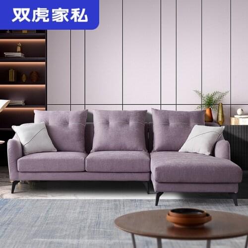 Shuanghu furniture Italian light luxury fabric sofa combination small family living room furniture washable latex sofa 023