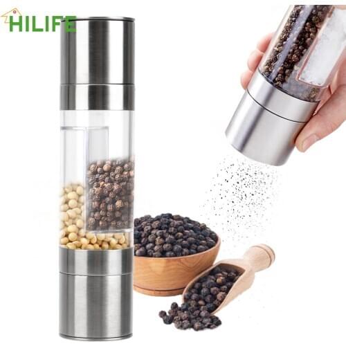 Pepper Grinder Shaker 2 in 1 Manual Cooking Tools Household portable Stainless Steel Salt Cumin Spice Mill Kitchen Accessories