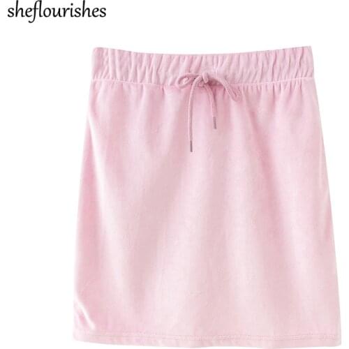 Korean mini skirt women A line skirts pink high waisted skirt preppy style cotton skirts cute drawstring skirt streetwear summer