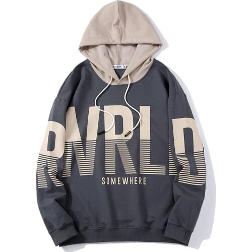 DEEPSENCE 2021 Spring and Autumn V-Neck Hoodie Mens New Fashion Sports Mens Breathable Casual Loose Hoodie Men