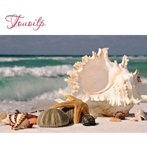 Touoilp Beach conch 5d diamond embroidery stitch crystal square&round diamond sets decorative 5d diamond painting mountain