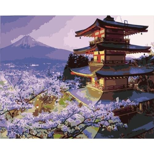 DIY Oil Painting By Numbers Landscape Unframe Home Decoration Acrylic Paint Coloring By Numbers River Unique Gift