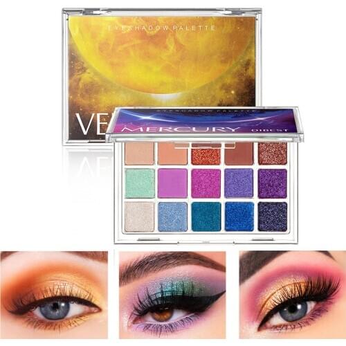 Science Fiction Planet 15 Colors Eye Shadow Palette Pressed High Pigment Vegan Powder Waterproof Eyeshadow Pallets Makeup
