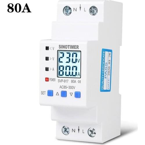 85-300V Adjustable Over And Under Voltage Protective Energy Meter Cycle Switch Timer Delay Control Over Current Protection