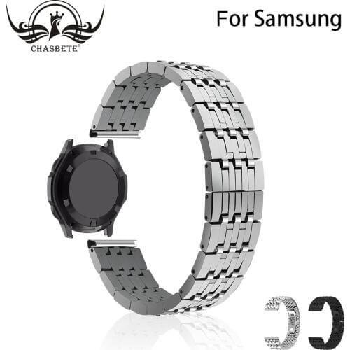 22mm for Gear S3 Classic / Frontier R760 R770 Stainless Steel Watchband for Samsung Galaxy Watch 46mm Band Wrist Strap Bracelet