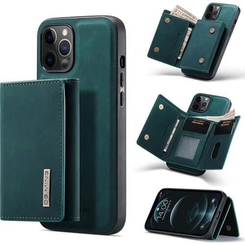 Removable Magnetic Card Slot Leather Case For iphone 11 12 Pro Max X XR XS Max 8 7 Plus SE2020 Shockproof Wallet Protect Cover