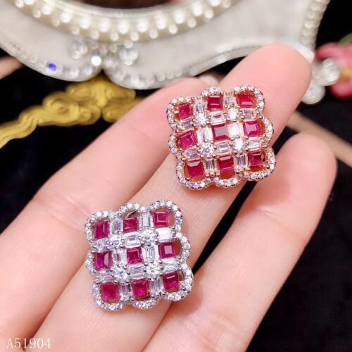 KJJEAXCMY boutique jewelry 925 sterling silver inlaid natural ruby female ring support test
