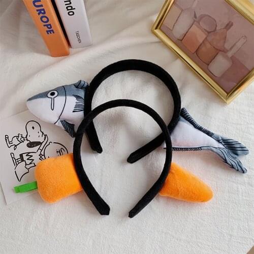 Carrot wash face hairband female cute funny hair accessories photo salted fish broken hair headband