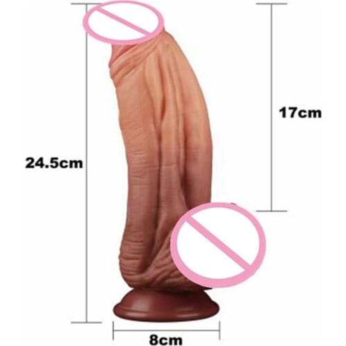 Sexy Huge Dildo Female Masturbator Super Soft Realistic Penis Dildo Double-layer Silicone Suction Cup Dildos For Women Big new