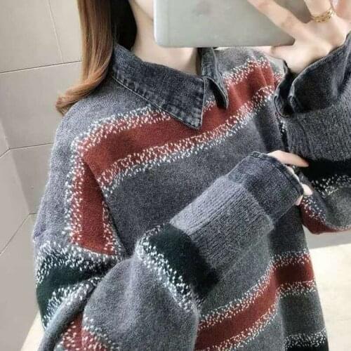 Pullover Women Sweater Knitted Jumper Autumn Winter Tops Pullovers Casual Sweaters Women Shirt Long Sleeve Short Sweater Girls