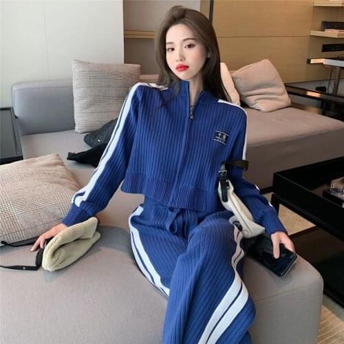 Womens Tracksuit Knitted Cardigan New Style Explosive Fall/winter Loose Outer Wear Short Soft Casual Sweater Jacket Women