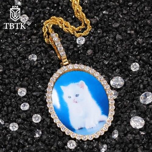 TBTK Custom Made Photo Pendant Necklace For Men and Women Cooper CZ Chains Hiphop Jewelry Gifts