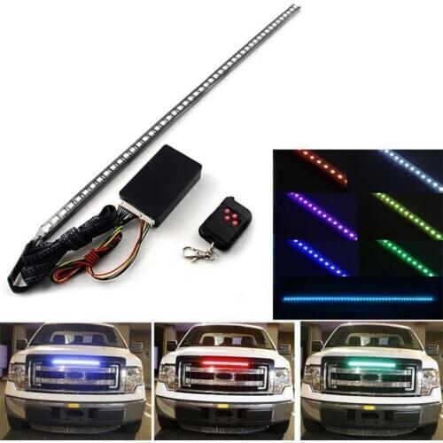 1 Set 56CM 7 Color 5050 48 LED RGB Scanner Flash Car Strobe Knight Rider Kit Light Strip