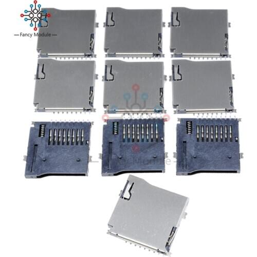 10Pcs TransFlash TF Micro Memory SD Card Self-eject Socket Plug Adapter