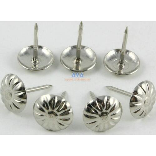 200 Pieces 11x16mm Silver Flower Upholstery Tacks Nails