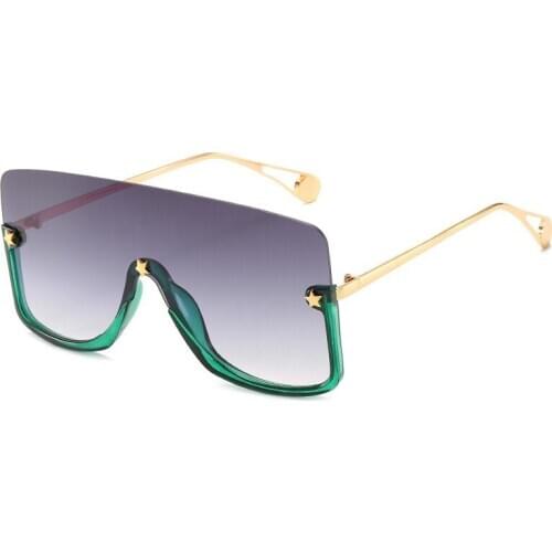 2020 Luxury Gradient Fashion Sunglasses Women men Trendy Brand One Piece Sun Glasses Rimless Oversized Frame Female Shades UV400