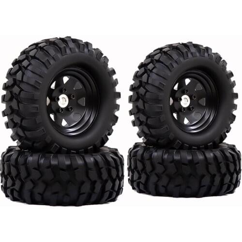 4pcs 1:10Beadlock Plastic Wheel Rim Tires for RC Crawler Car Axial AX90069 D90 TF2 Tamiya CC01 LC70 MST