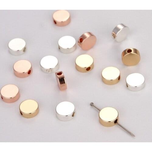 8mm Rose Gold Silver Star Pendant Copper 2mm hole Pendant Charms DIY Accessories For Handmade Bracelets Necklace